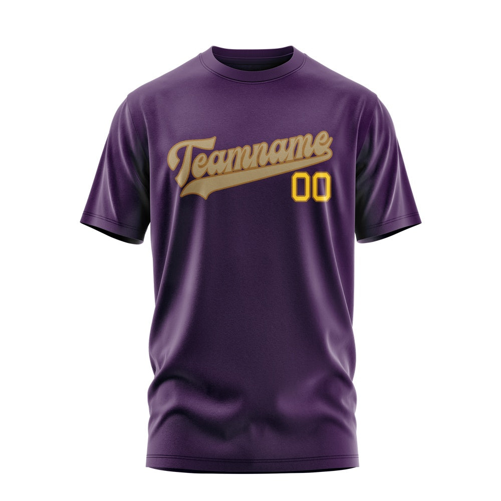 Custom Purple Light Khaki T-Shirt
