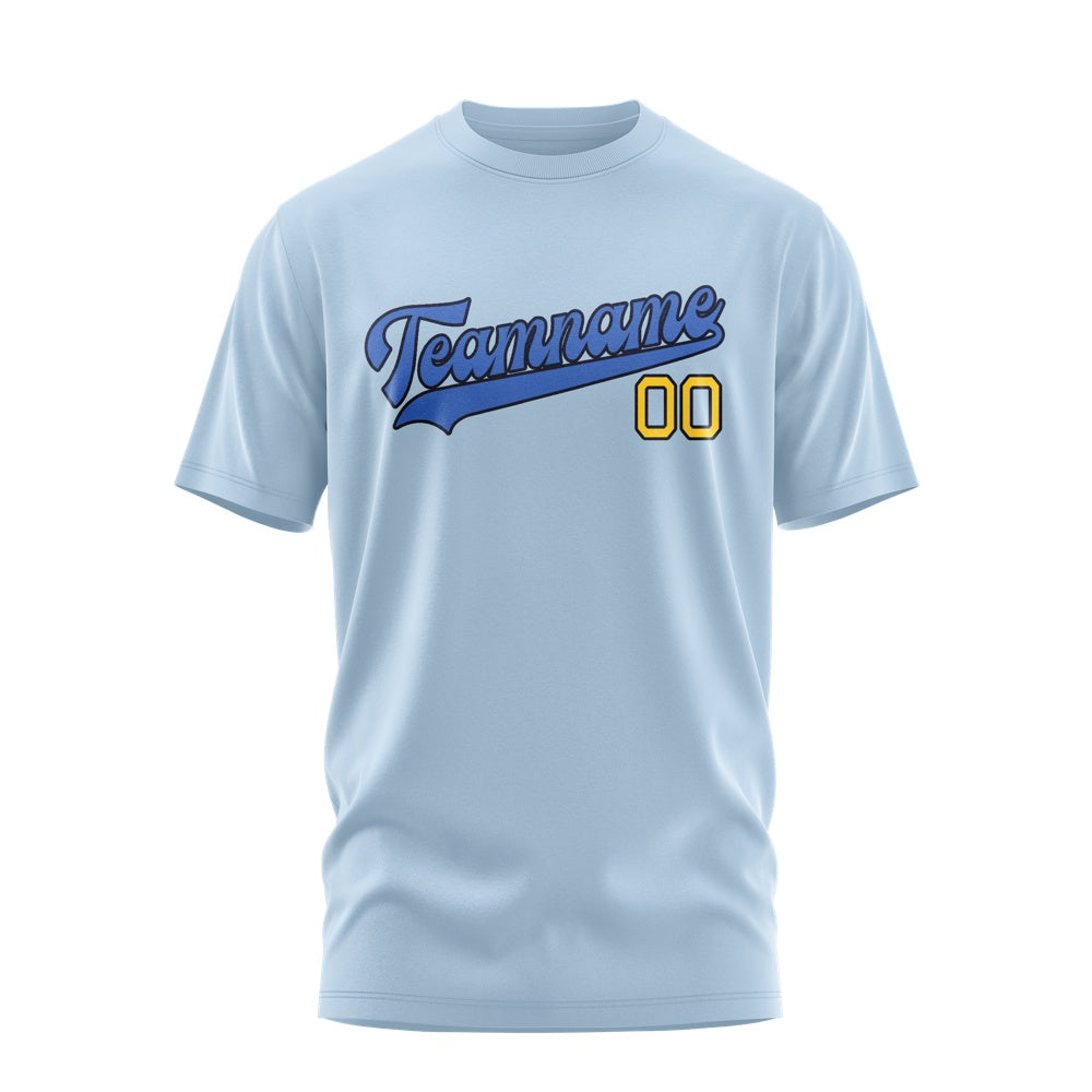 Custom Light Blue Sky Blue T-Shirt