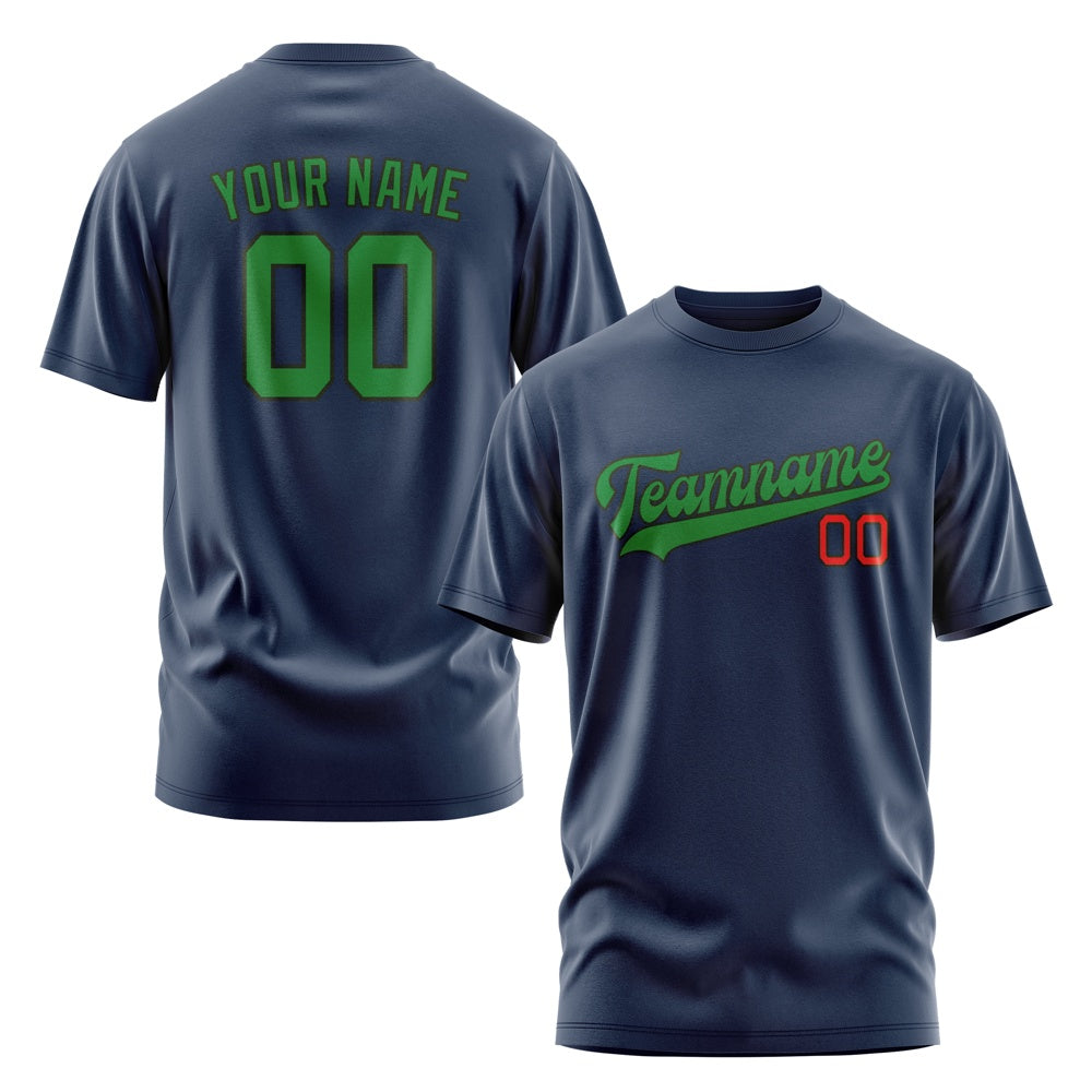 Custom Blue Emerald Green T-Shirt
