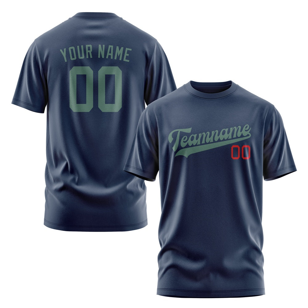 Custom Blue Blue Green T-Shirt