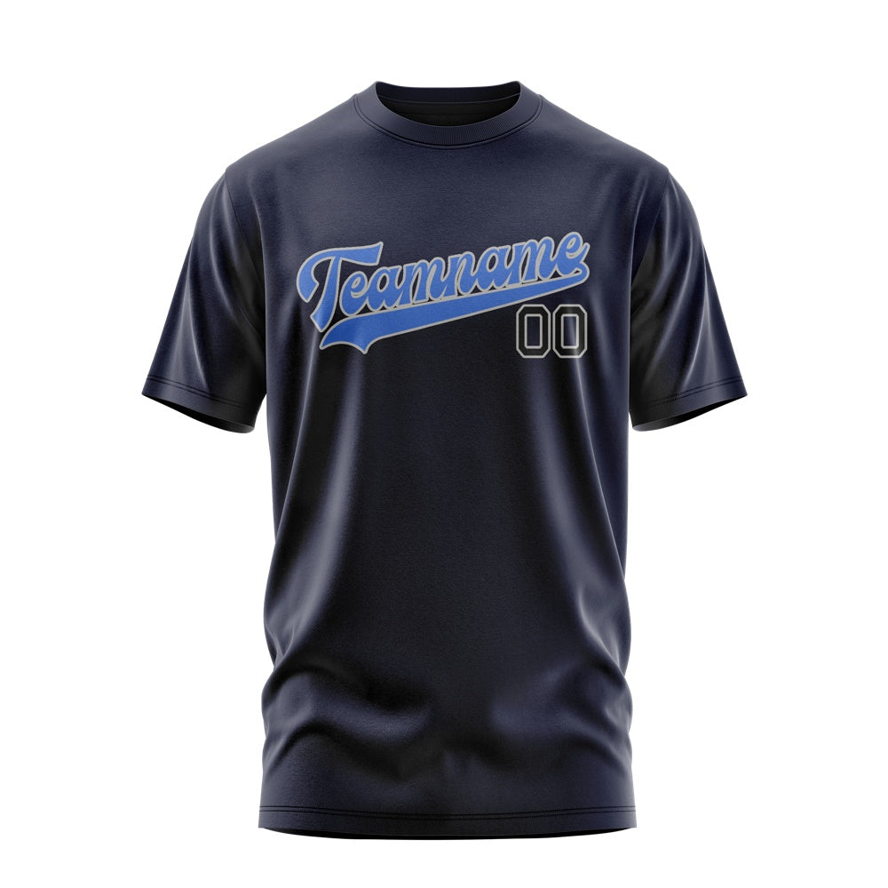 Custom Navy Sky Blue T-Shirt