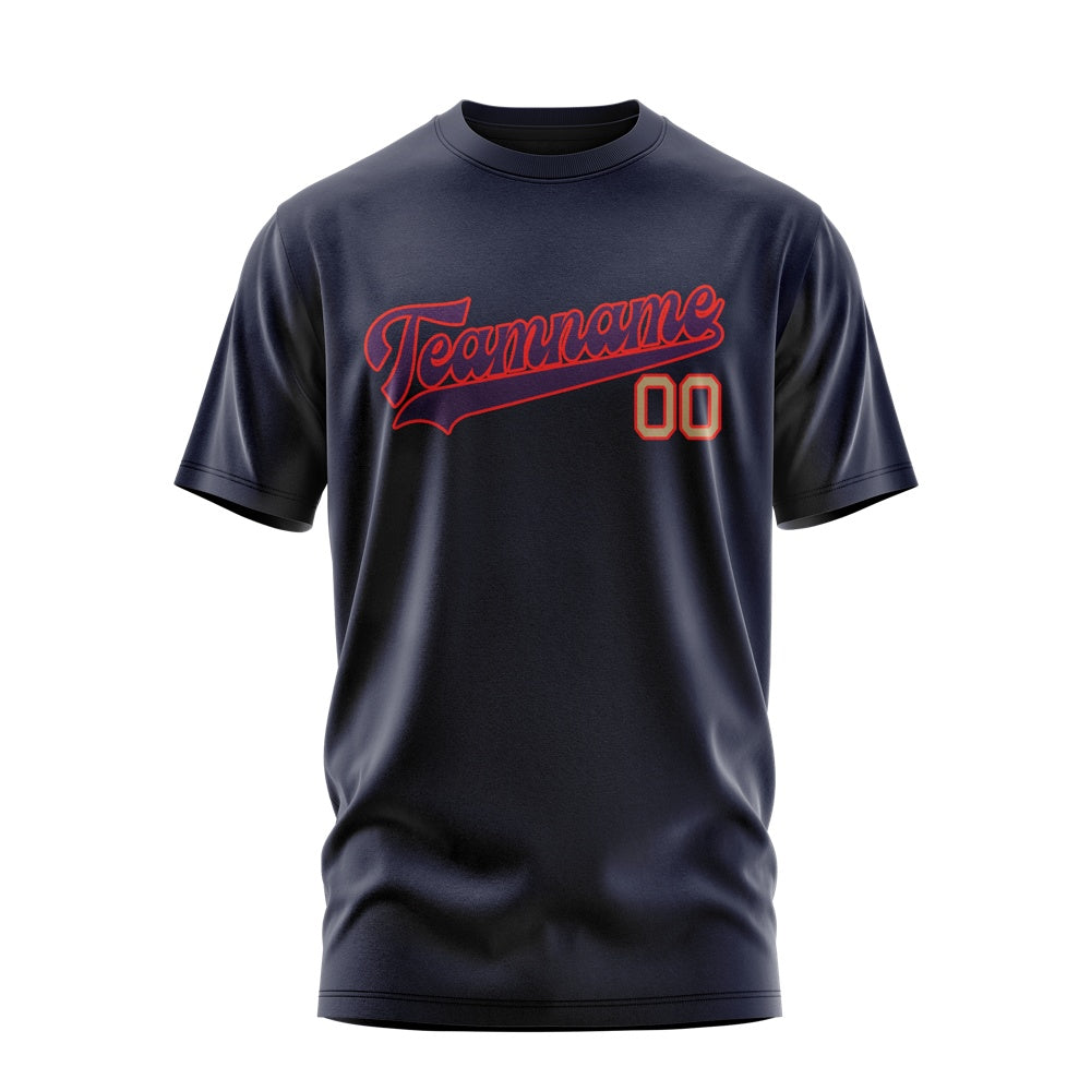Custom Navy Purple T-Shirt