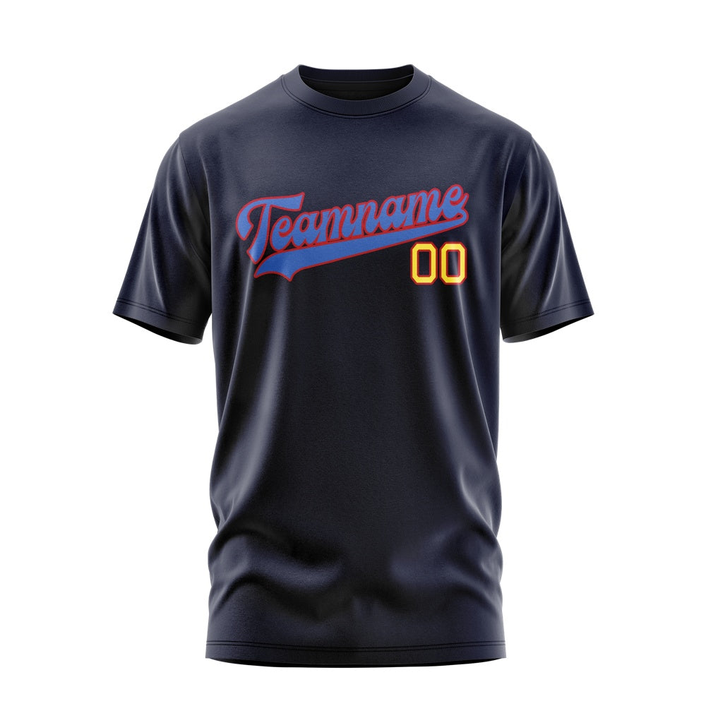 Custom Navy Sky Blue T-Shirt