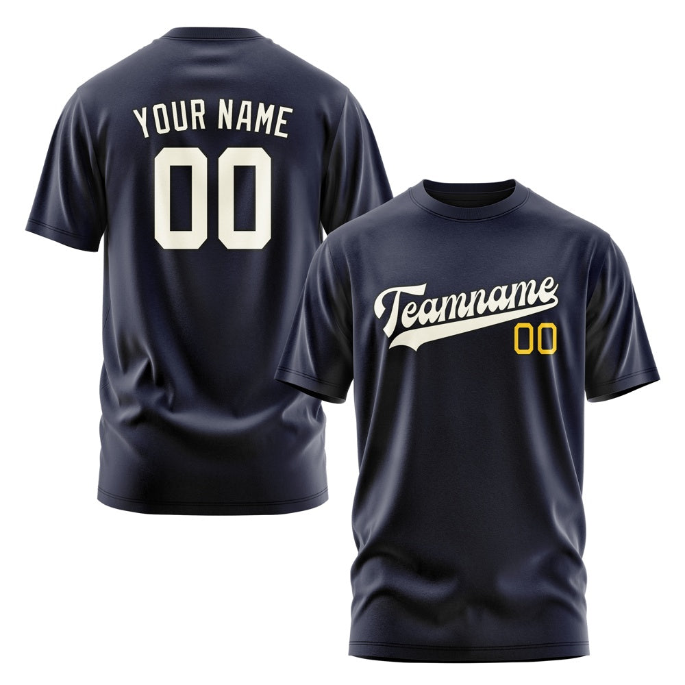 Custom Navy Cream T-Shirt