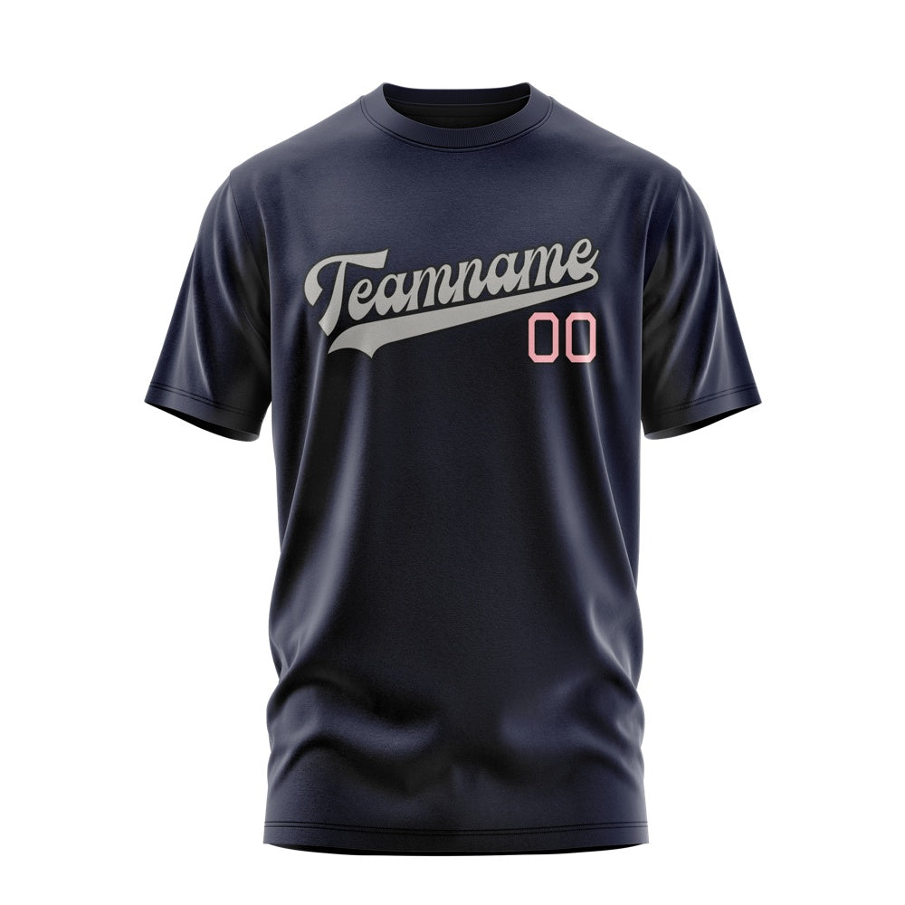 Custom Navy Gray T-Shirt