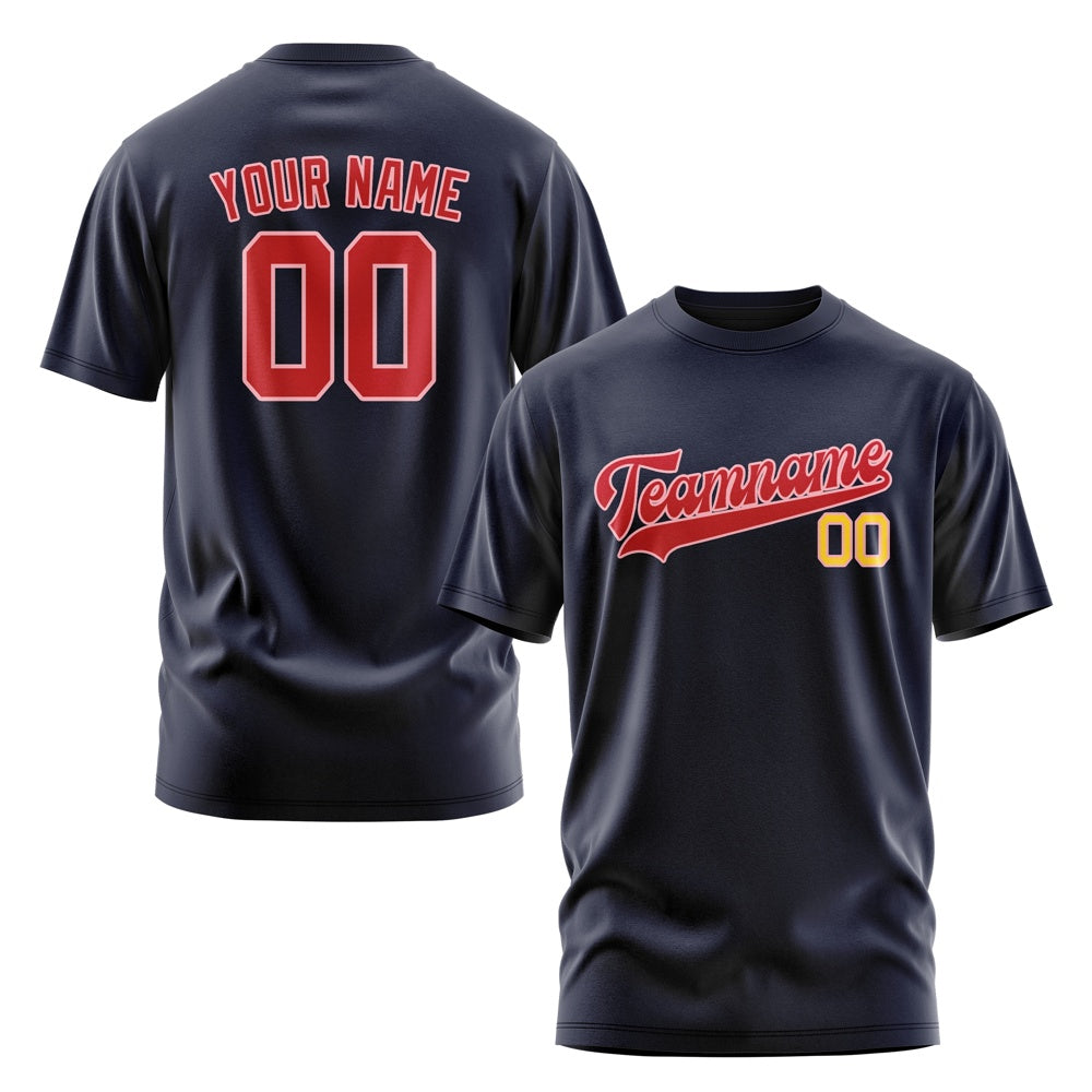Custom Navy Red T-Shirt