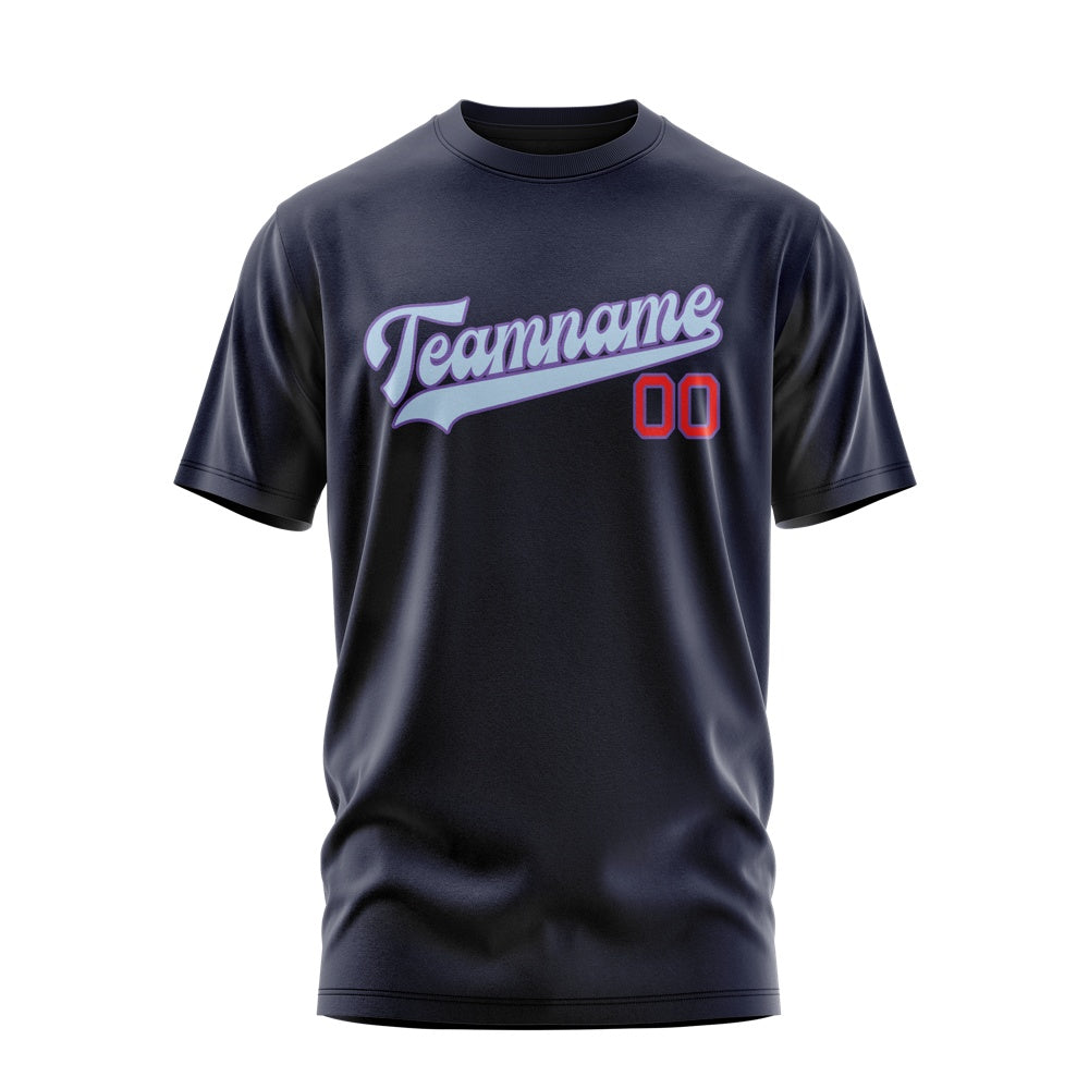 Custom Navy Light Blue T-Shirt