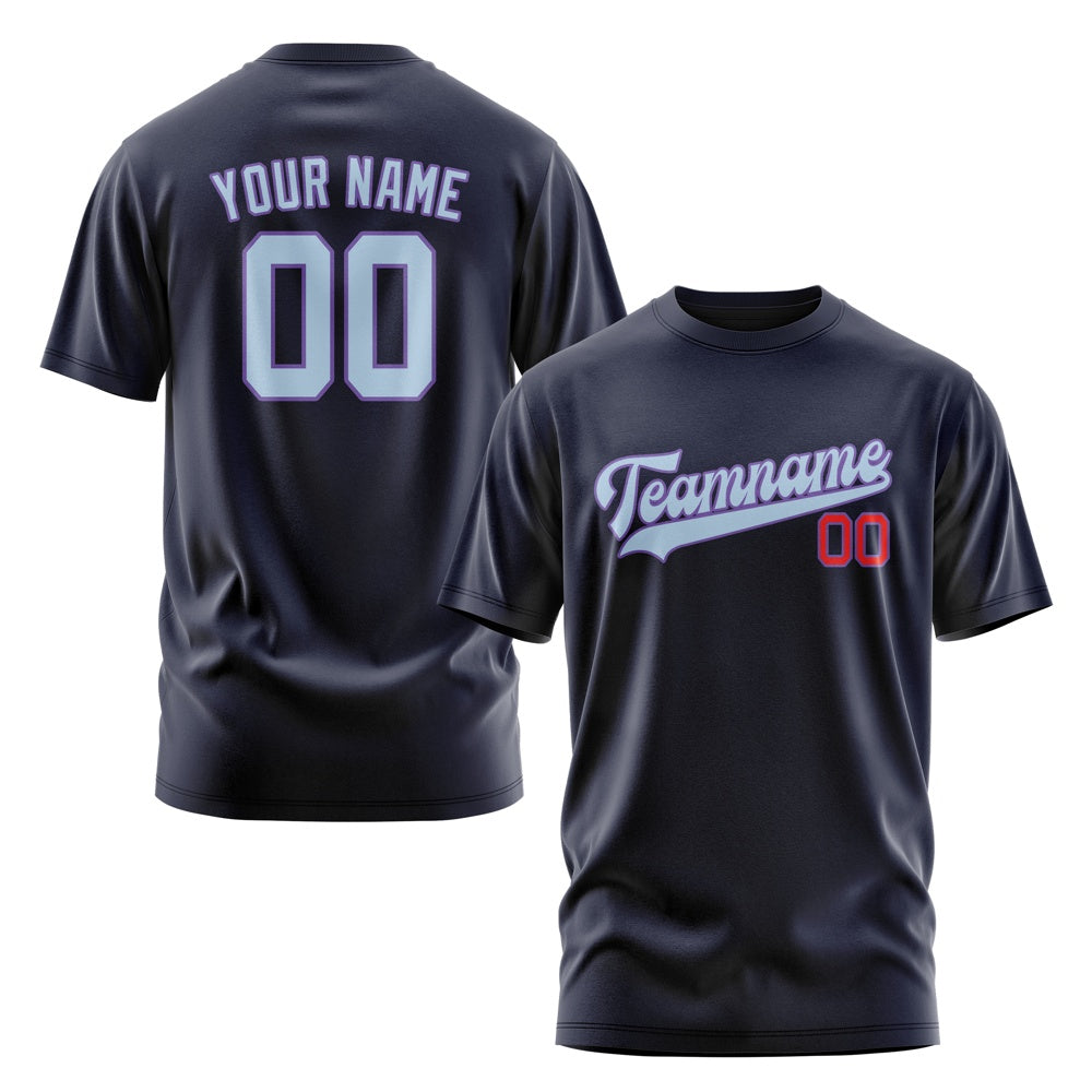 Custom Navy Light Blue T-Shirt