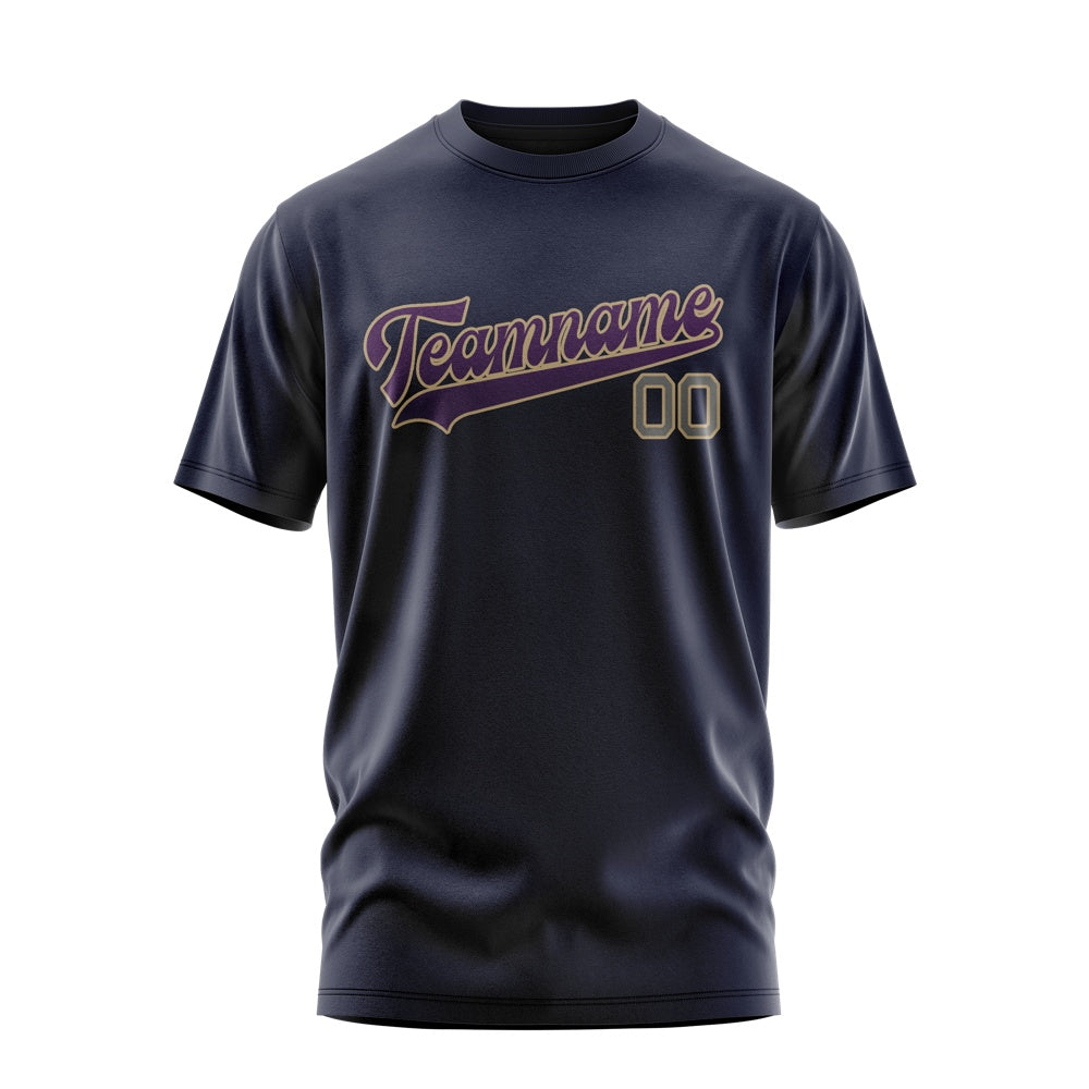 Custom Navy Purple T-Shirt