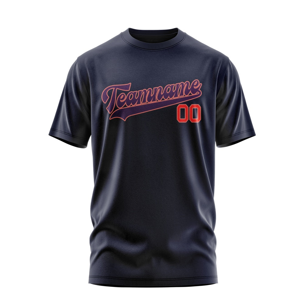 Custom Navy Purple T-Shirt
