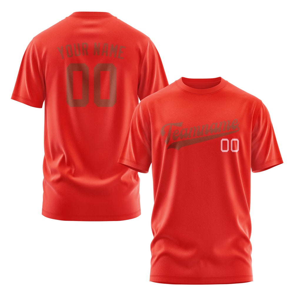 Custom Orange Red Coral Red T-Shirt