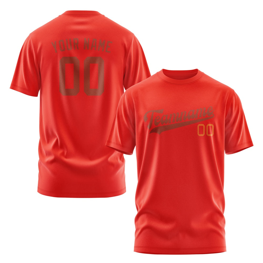 Custom Orange Red Coral Red T-Shirt
