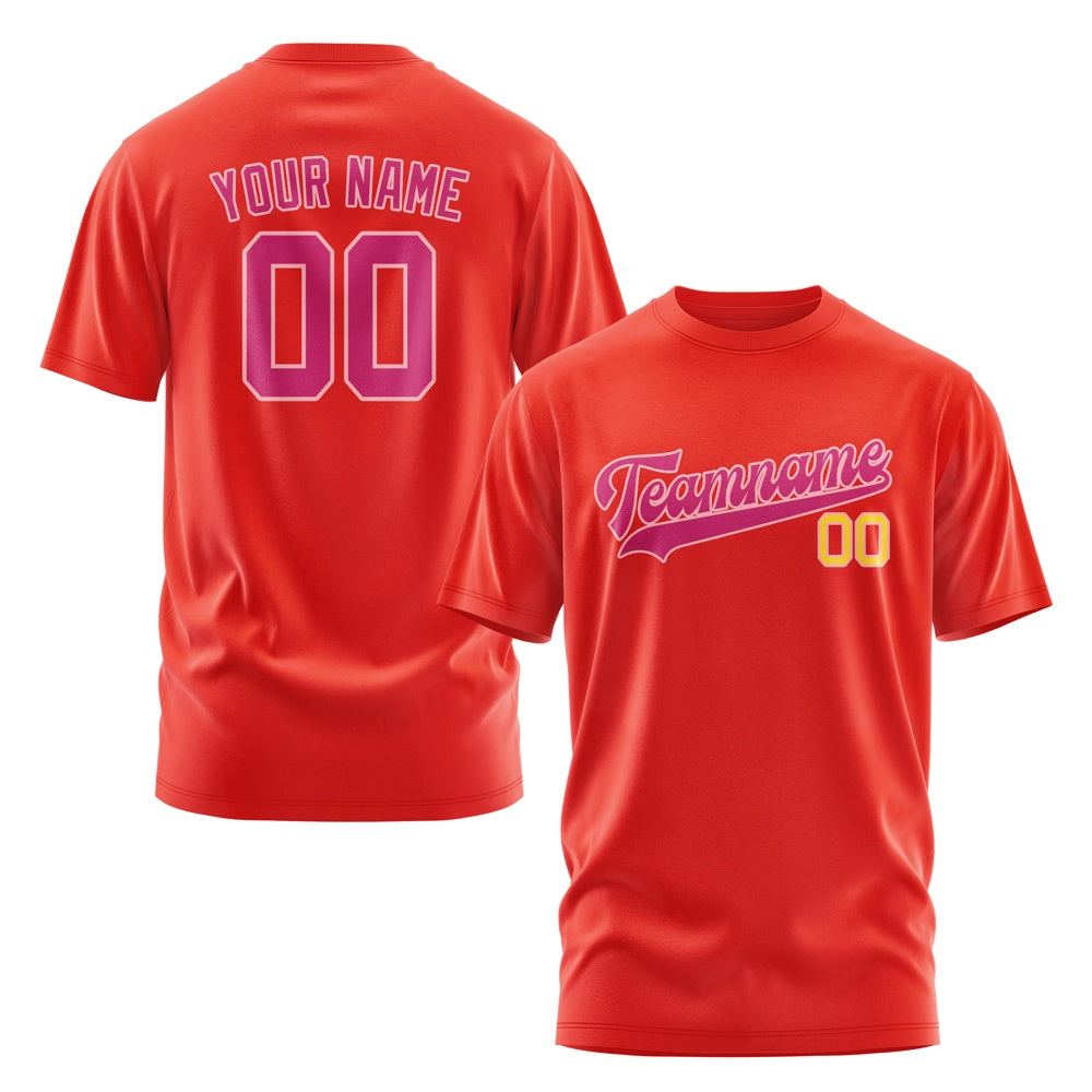 Custom Orange Red Pink T-Shirt