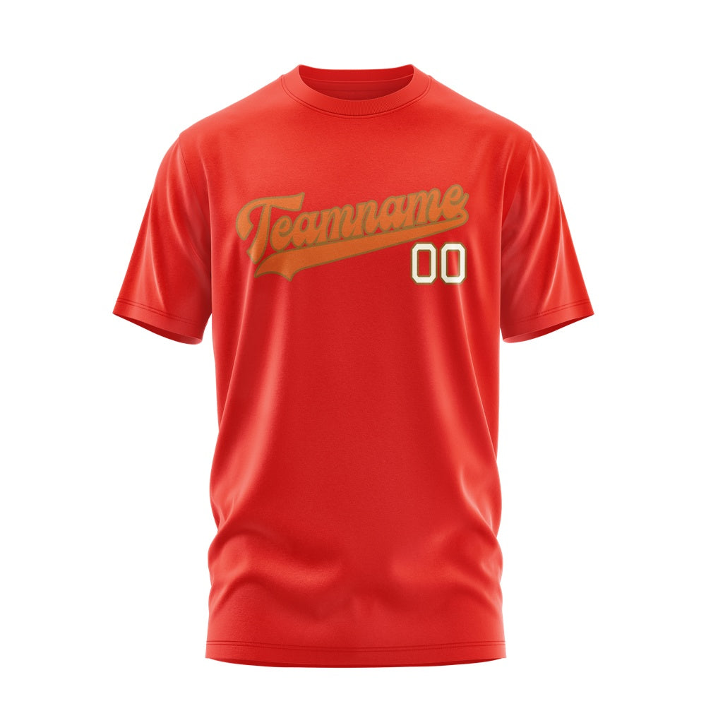 Custom Orange Red Orange T-Shirt