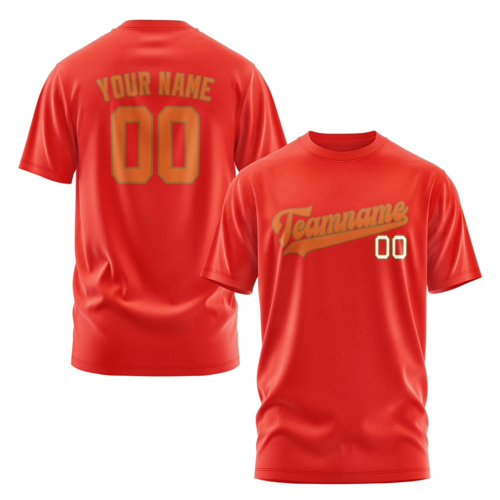 Custom Orange Red Orange T-Shirt