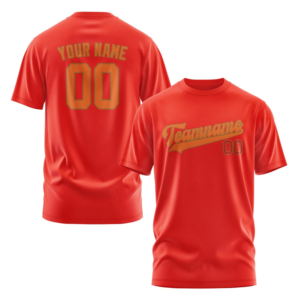 Custom Orange Red Orange T-Shirt