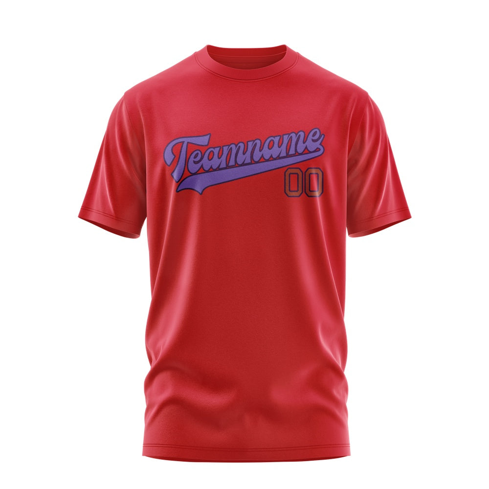 Custom Red Light Purple T-Shirt