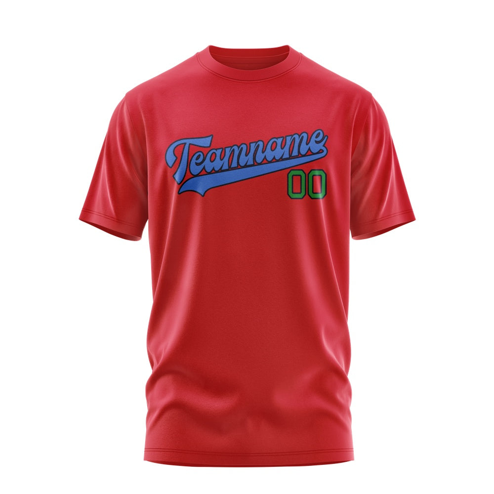 Custom Red Sky Blue T-Shirt