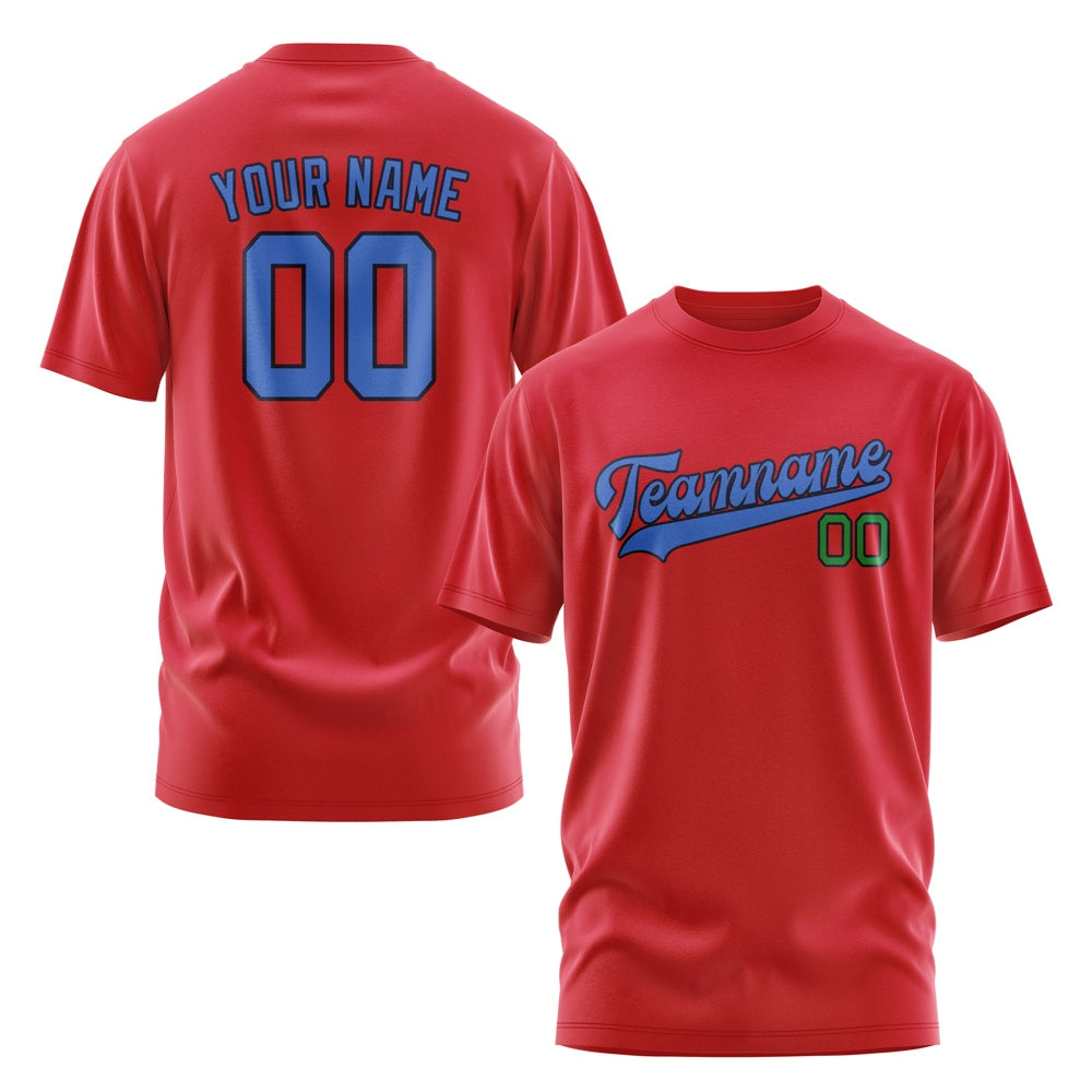 Custom Red Sky Blue T-Shirt
