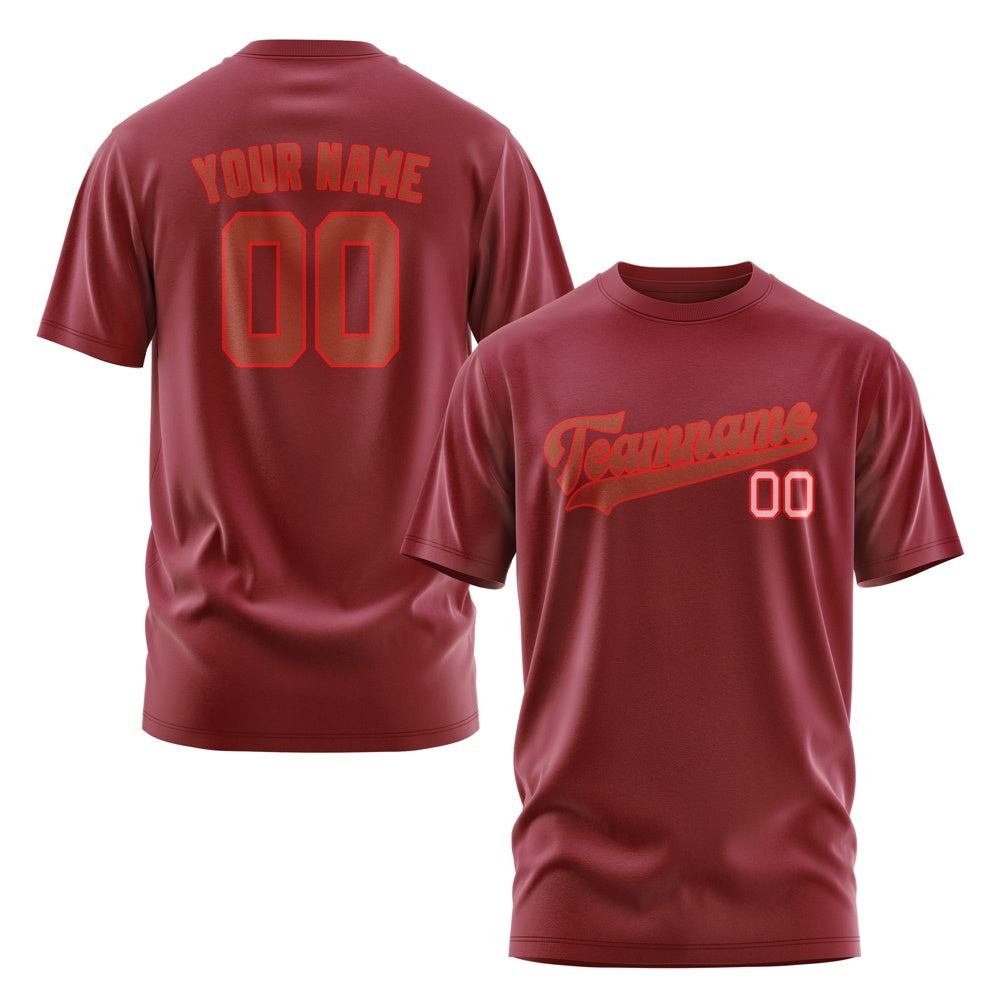 Custom Crimson Red Coral Red T-Shirt