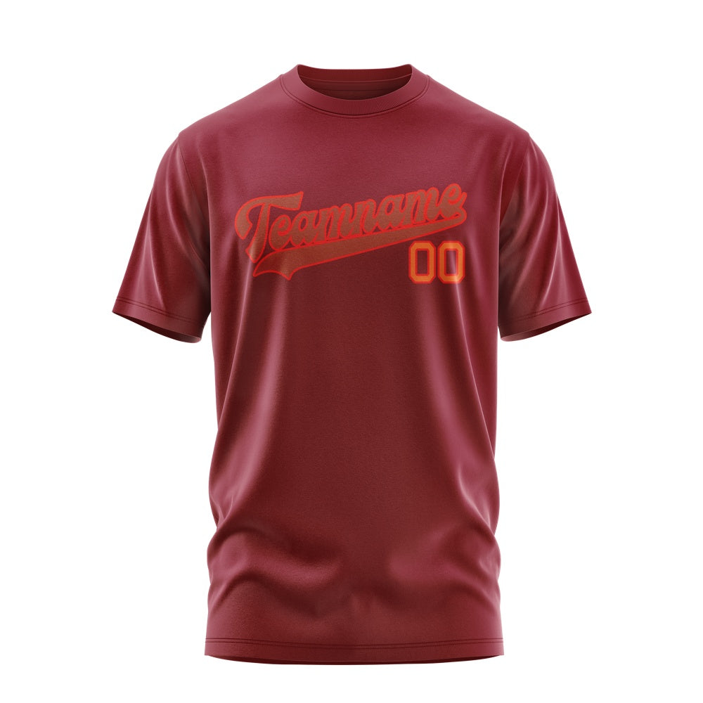 Custom Crimson Red Coral Red T-Shirt