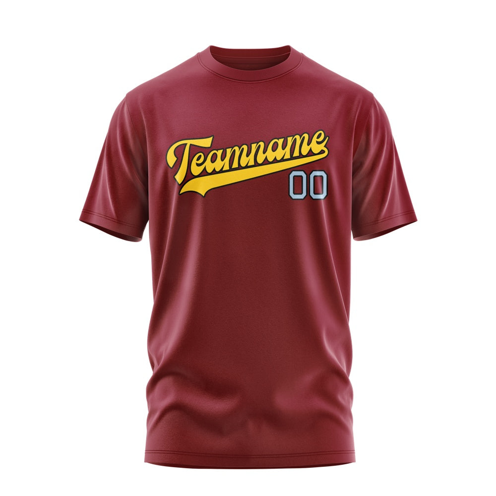 Custom Crimson Red Gold T-Shirt
