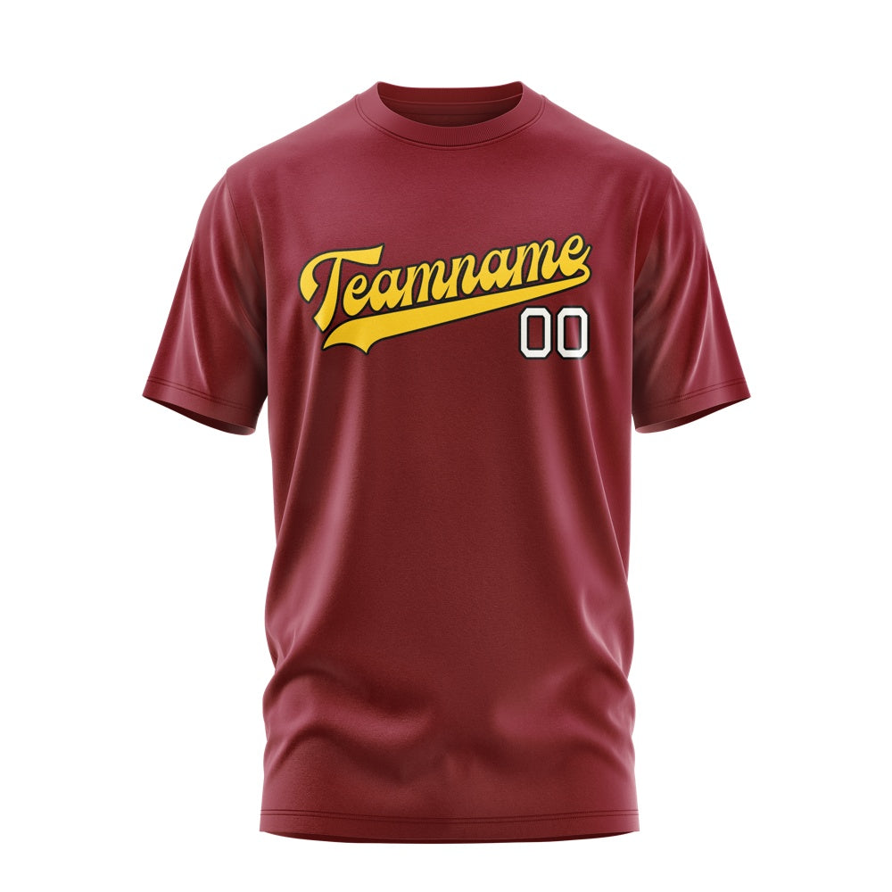 Custom Crimson Red Gold T-Shirt