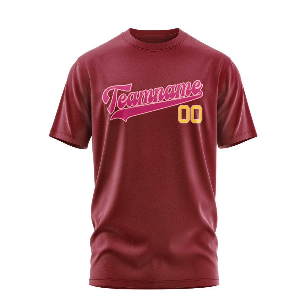 Custom Crimson Red Pink T-Shirt