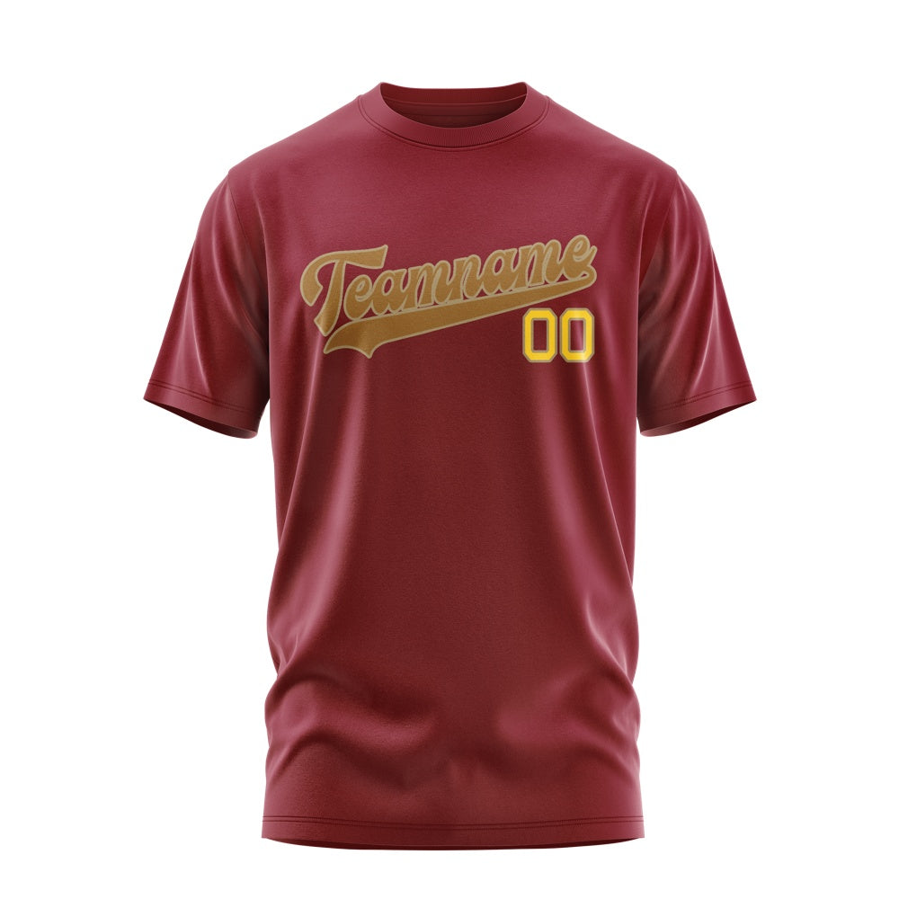 Custom Crimson Red Khaki T-Shirt