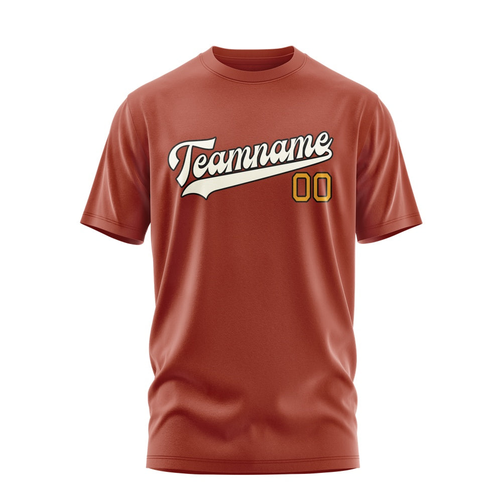 Custom Coral Red Cream T-Shirt