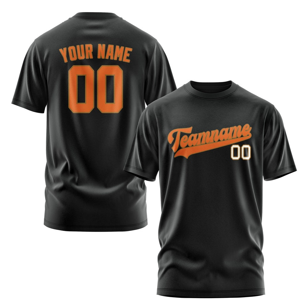 Custom Black Orange T-Shirt
