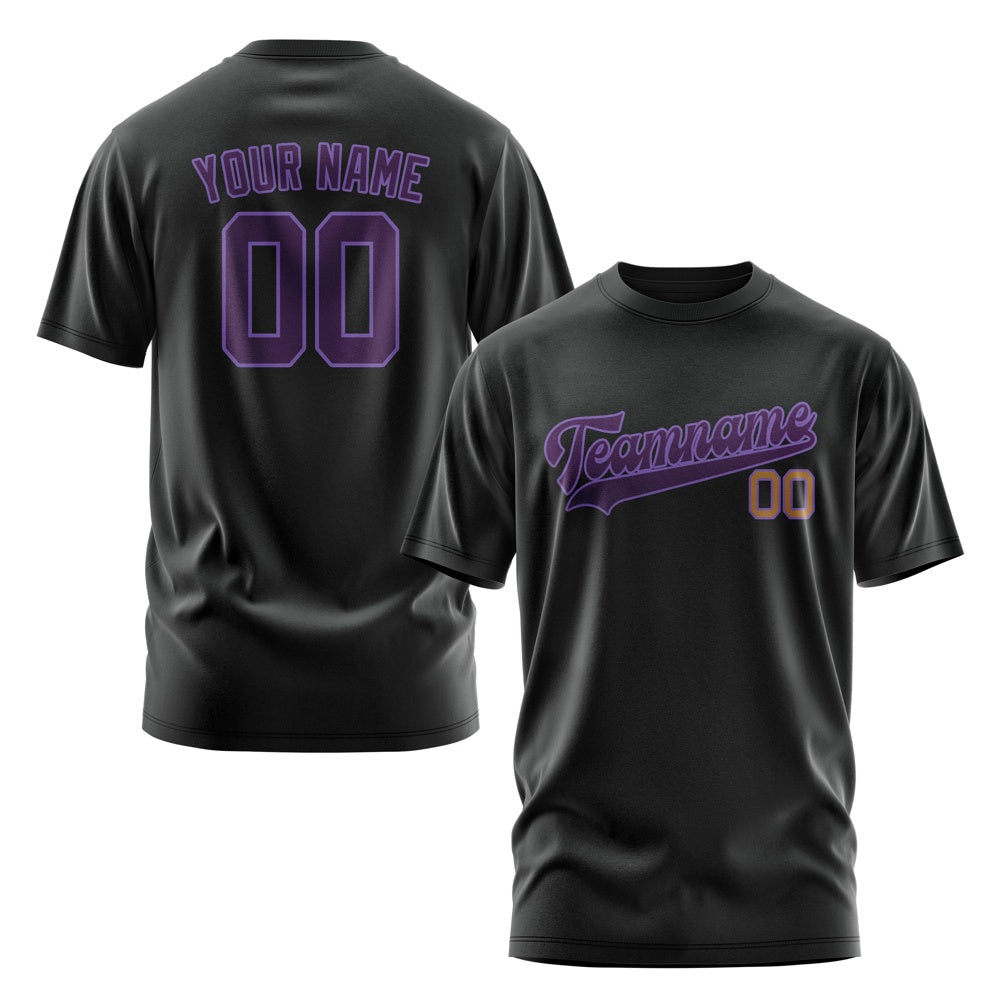 Custom Black Purple T-Shirt