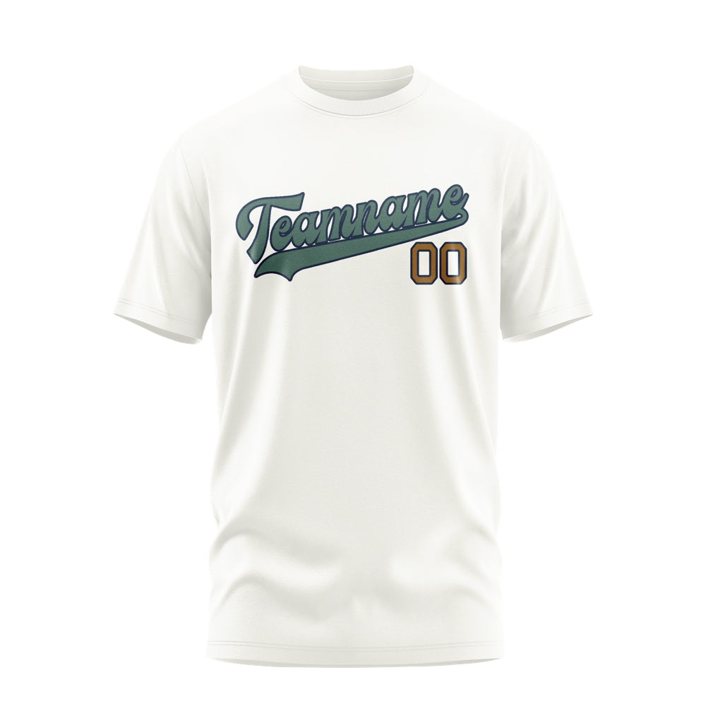 Custom White Blue Green T-Shirt