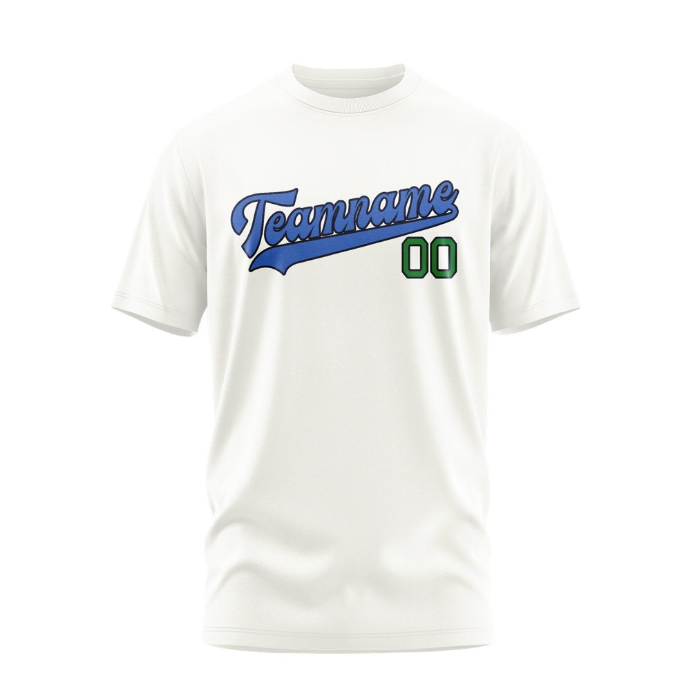 Custom White Sky Blue T-Shirt