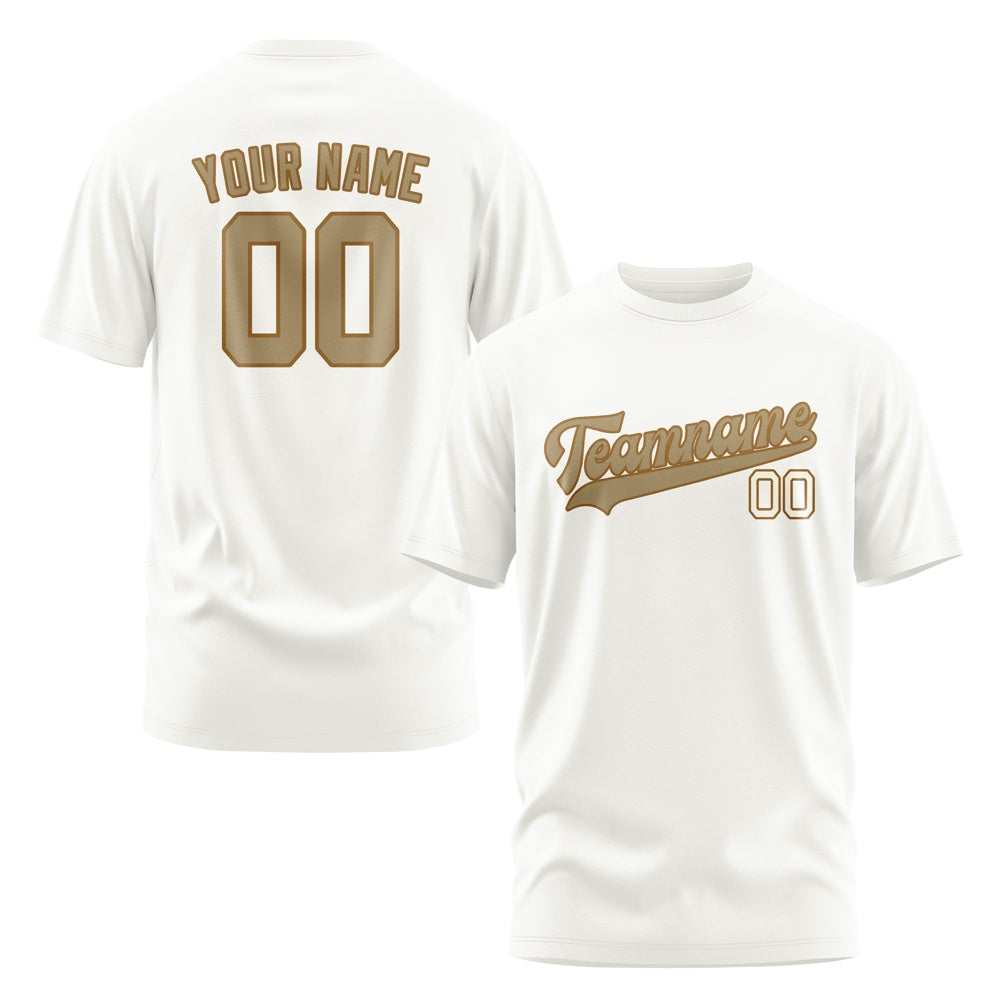Custom White Light Khaki T-Shirt