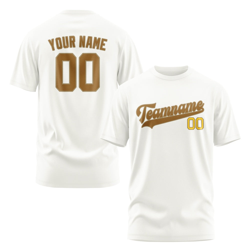 Custom White Khaki T-Shirt