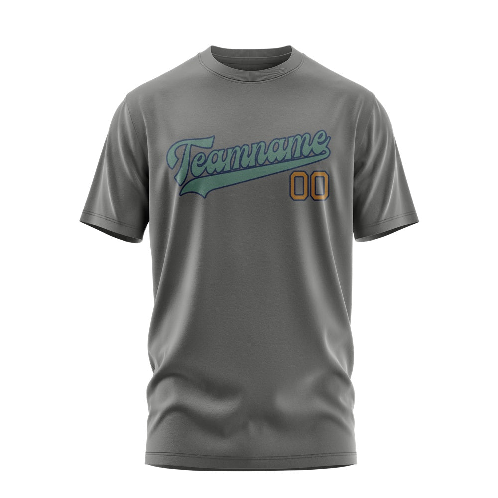 Custom Dark Grey Blue Green T-Shirt