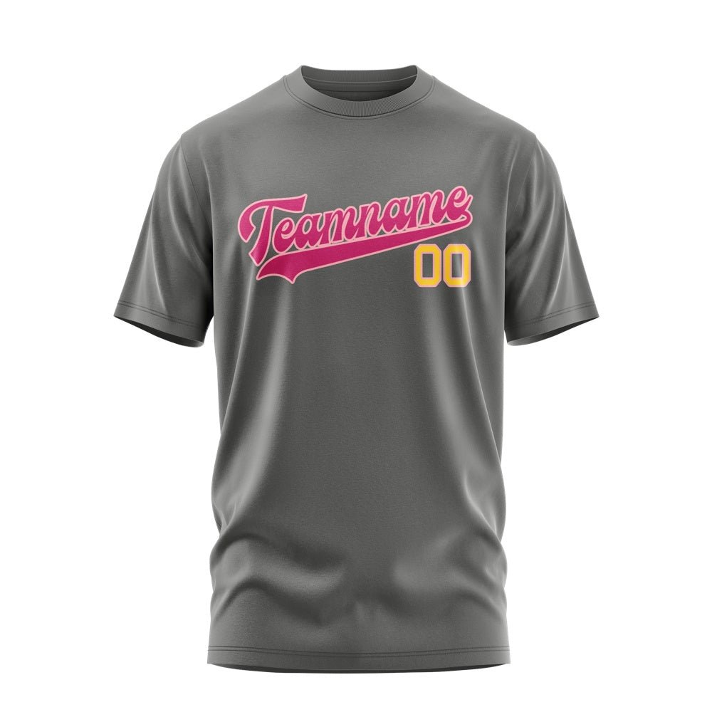 Custom Dark Grey Pink T-Shirt