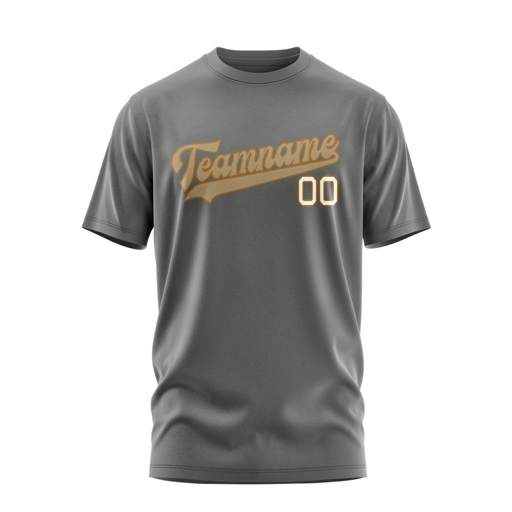 Custom Dark Grey Light Khaki T-Shirt