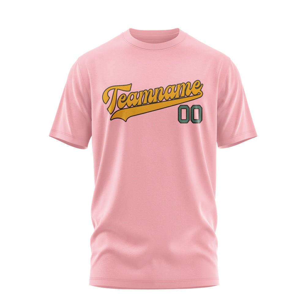 Custom Light Pink Yellow T-Shirt