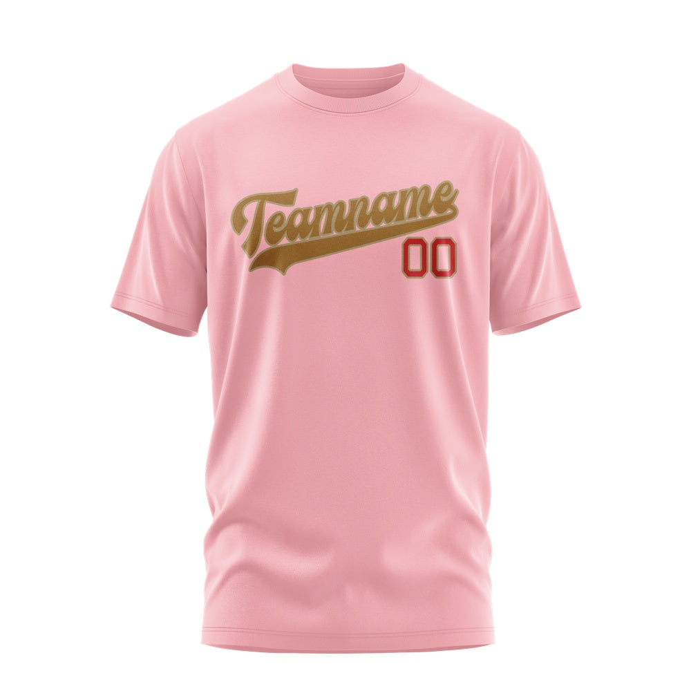 Custom Light Pink Khaki T-Shirt