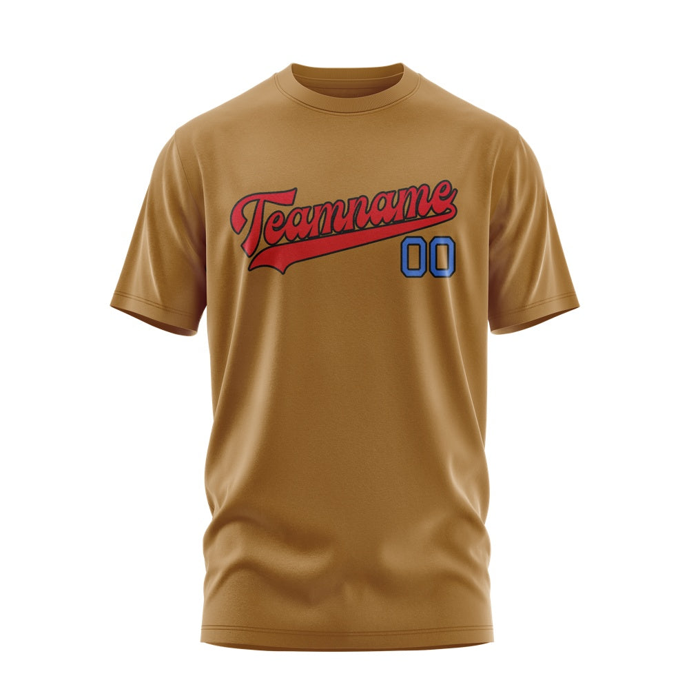 Custom Khaki Red T-Shirt