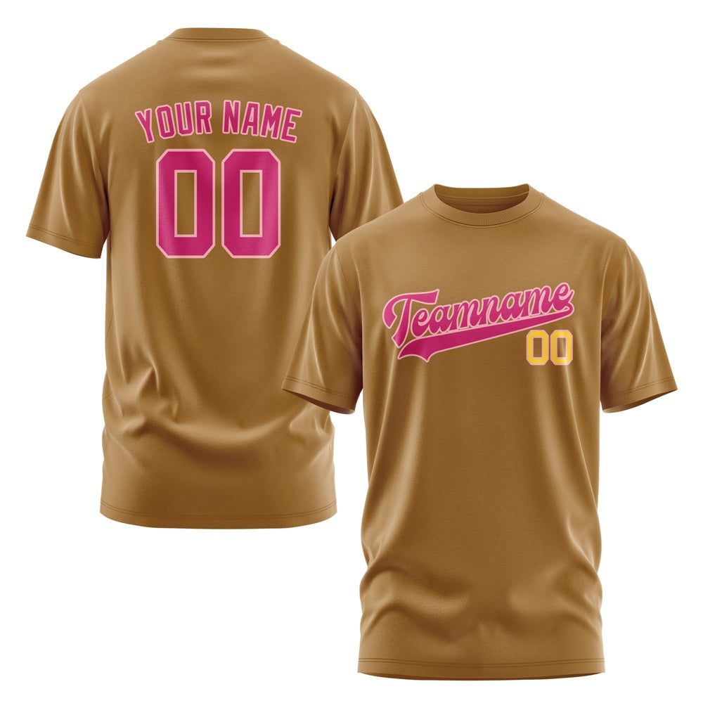 Custom Khaki Pink T-Shirt