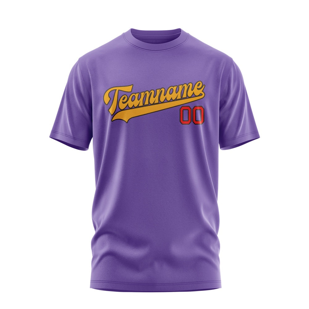 Custom Light Purple Yellow T-Shirt