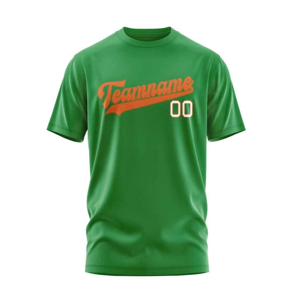 Custom Emerald Green Orange T-Shirt