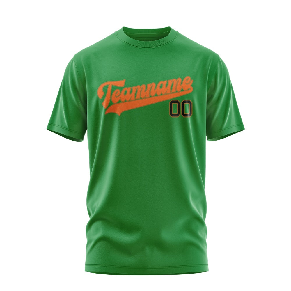 Custom Emerald Green Orange T-Shirt