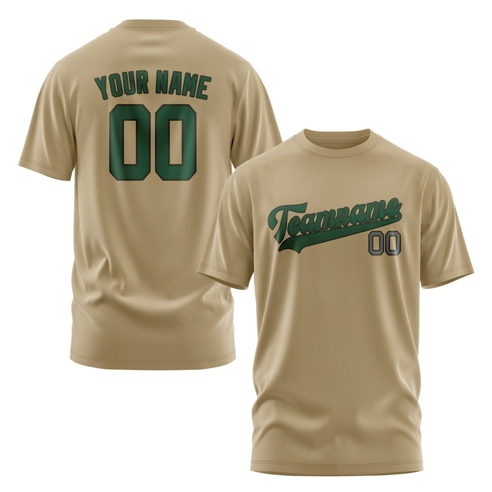 Custom Light Khaki Green T-Shirt