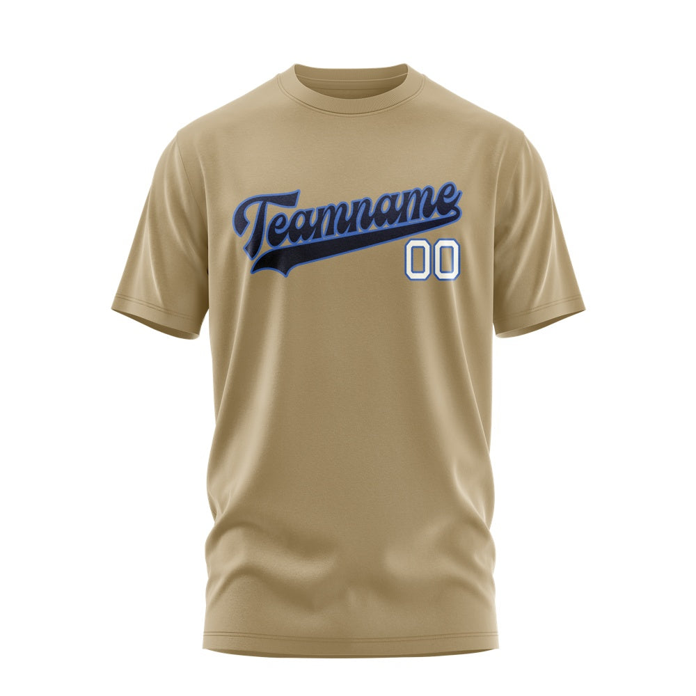 Custom Light Khaki Navy T-Shirt