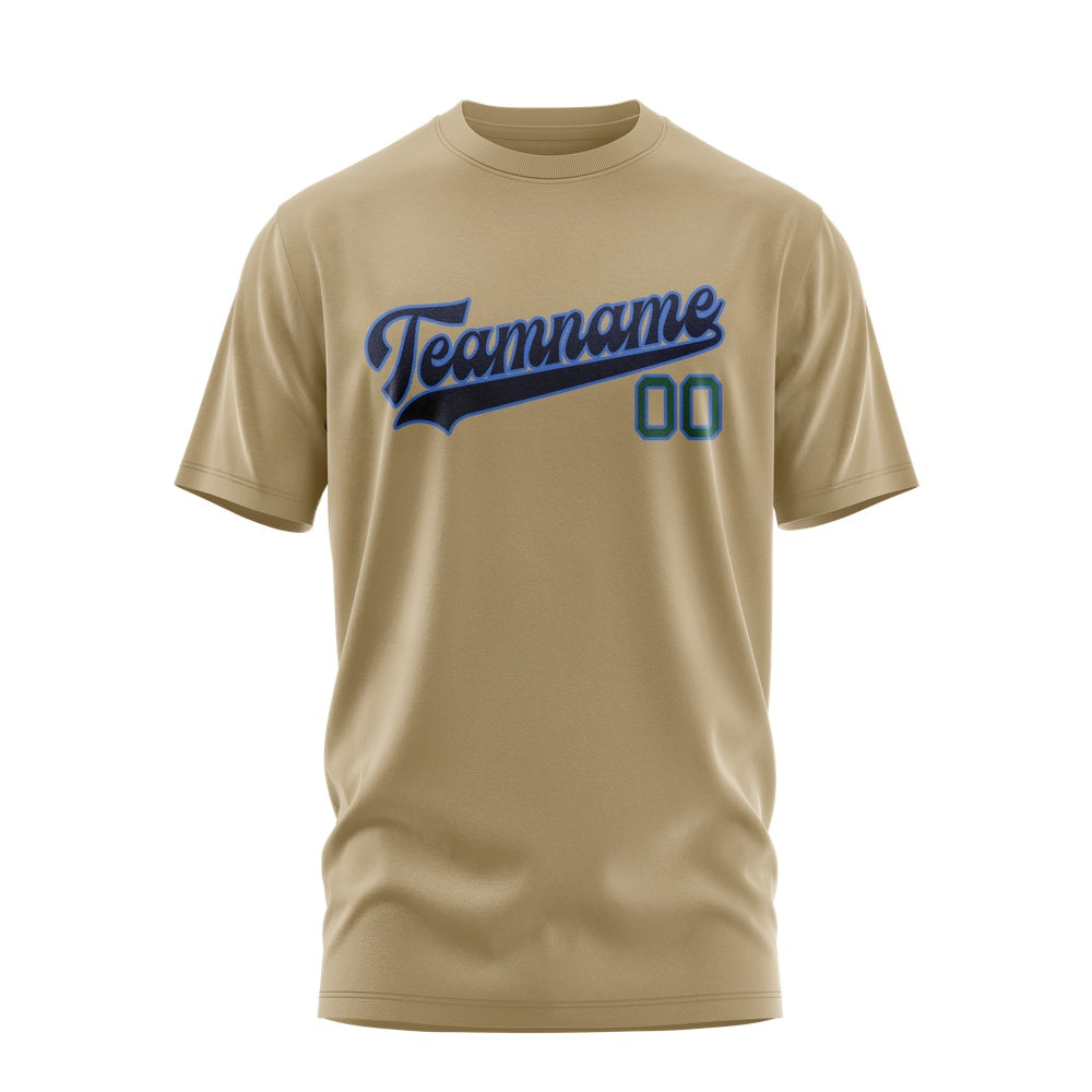 Custom Light Khaki Navy T-Shirt