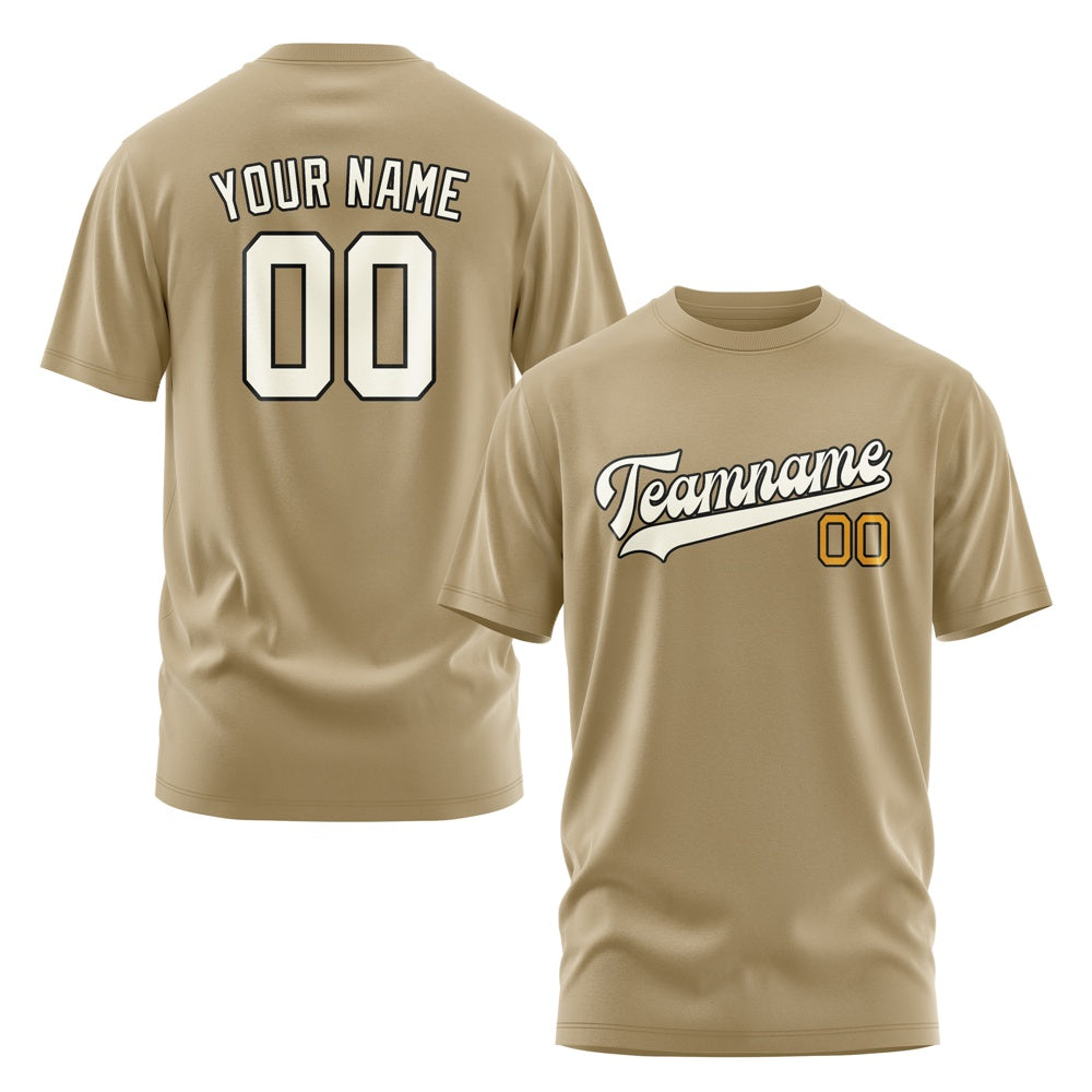 Custom Light Khaki Cream T-Shirt